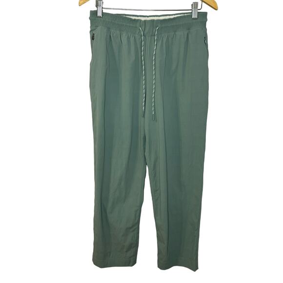 Athleta Pants Trekkie Straight Leg Crop Elastic Waist Drawstring Ankle Sz 10Tall - Picture 2 of 12